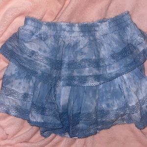 loveshackfancy ruffle mini skirt in pacific indigo